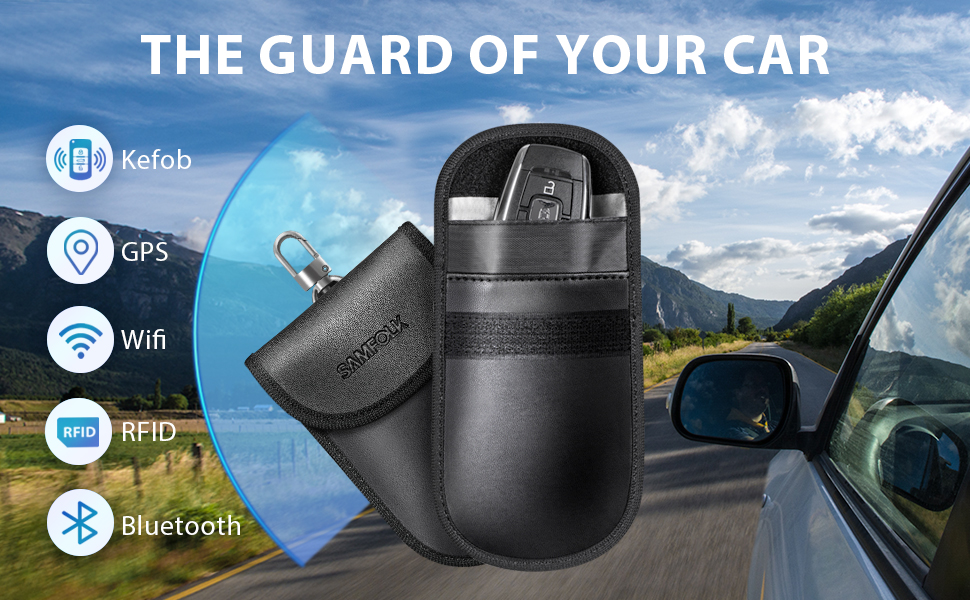 SAMFOLK Faraday Pouch for Car Keys, 2 Pack Keyless Car Key Signal