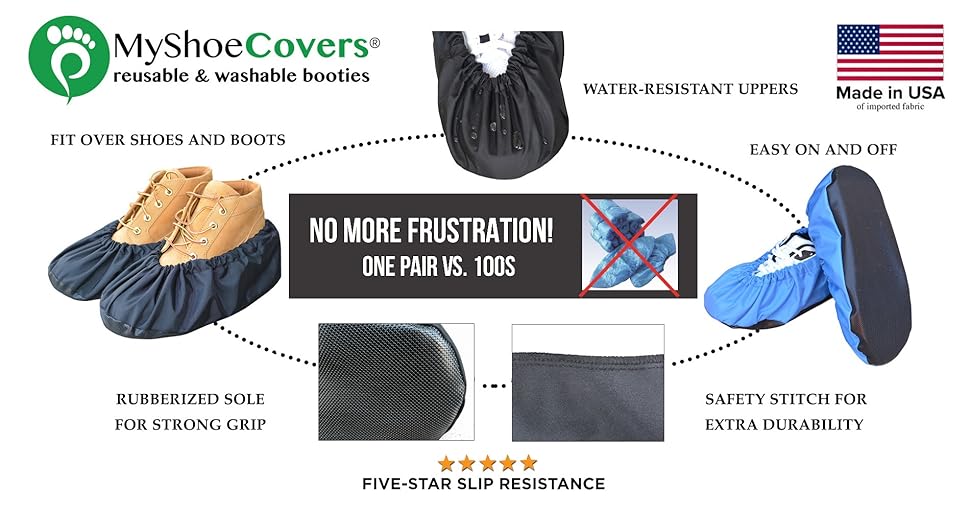 MyShoeCovers Premium Reusable Shoe and Boot Covers for Contractors