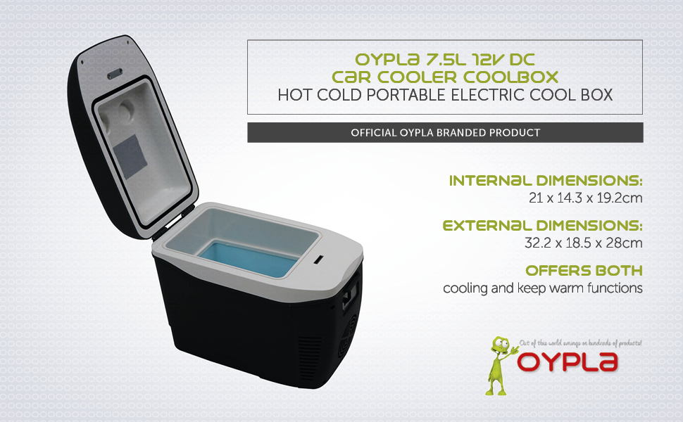Oypla 7.5L 12V DC Car Cooler Coolbox Hot Cold Portable Electric Cool