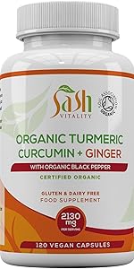 Organic Turmeric ginger black pepper high strength joint back pain relief inflammation