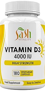 Vitamin D 4000IU Cholecalciferol D3 Capsules Supports Bone & Muscle Function Immune System