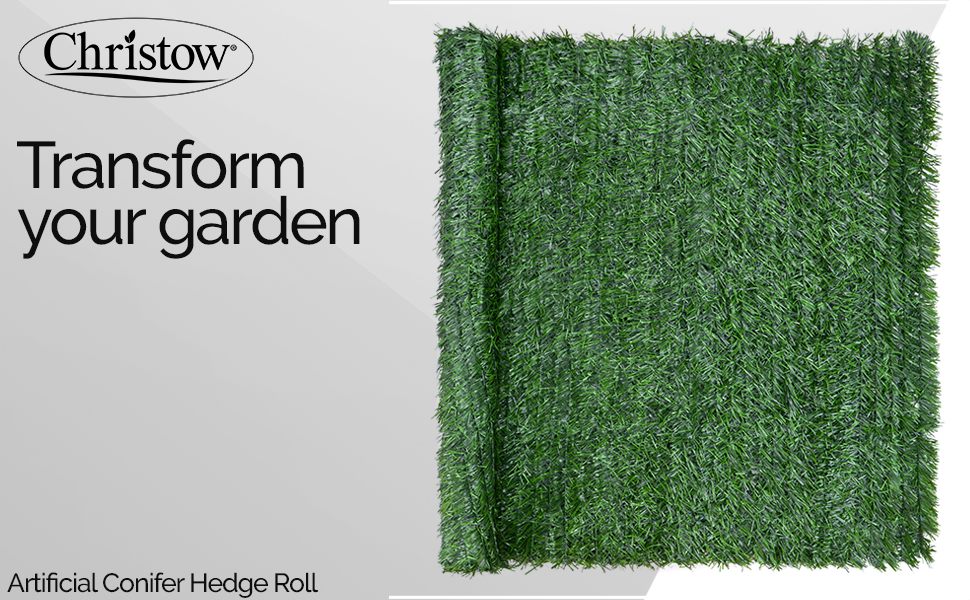 CHRISTOW Artificial Conifer Leaf Hedge Screening, Outdoor Garden