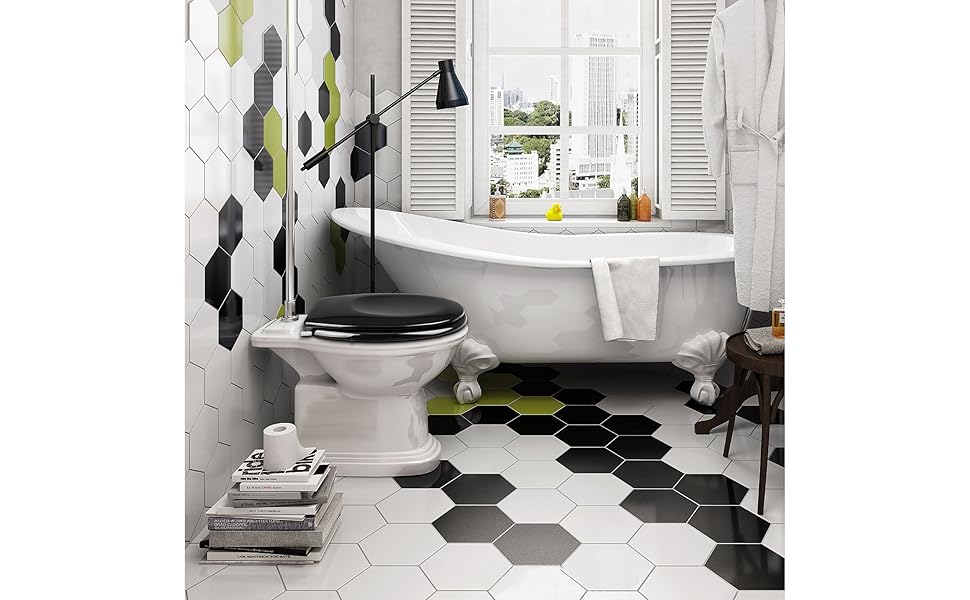 WOLTU Toilet Seats Soft Close Adjustable Hinge Toilet Lid Cover Family Bathroom Black 19 fd