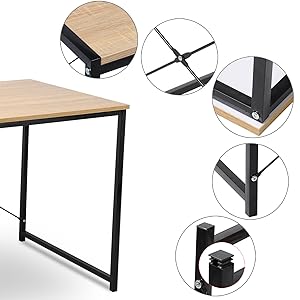WOLTU Computer Desk Black Office Desk Writing PC Laptop Table Dining Gaming Table TS40ws 54 5