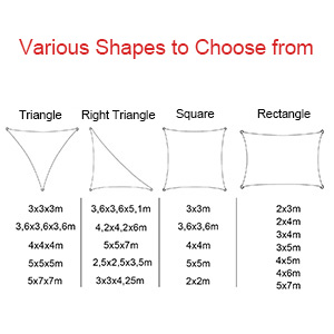 WOLTU Outdoor Sun Shade Sail Patio Suncreen Awning Garden Sun Canopy UV Block Grey 2x2x2 M 17 different shapes to choose from