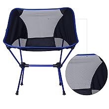 WOLTU Folding Camping Chairs Lightweight Outdoor Anglers' Equipment Chairs Black 16 Portable Camping Chair Black Ourdoor Picnic Fishing Folding Chair