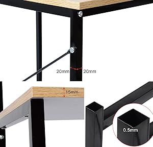 WOLTU Computer Desk Black Office Desk Writing PC Laptop Table Dining Gaming Table TS40ws 53 5