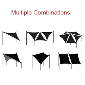 WOLTU Outdoor Sun Shade Sail Patio Suncreen Awning Garden Sun Canopy UV Block Grey 2x2x2 M 18 multiple combinations