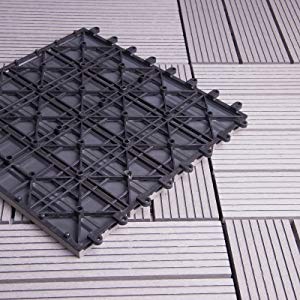 WOLTU 11x WPC Decking Tiles Garden Patio Balcony Interlocking Composite Decking Floor Brown 14 light grey decking tile