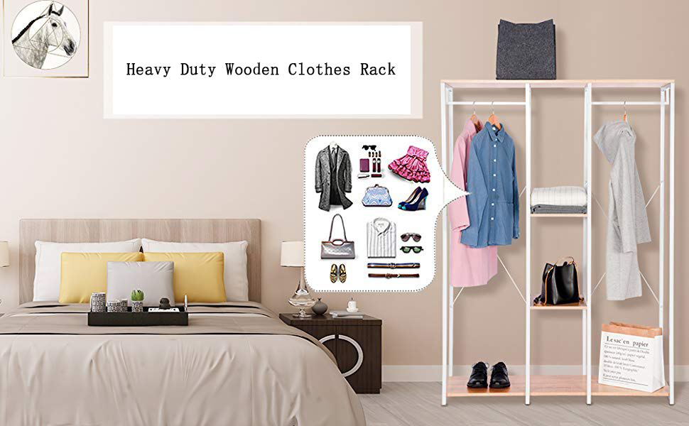 WOLTU Extra Large Clothes Rail,Super Sturdy Coat Stand Rack Storage