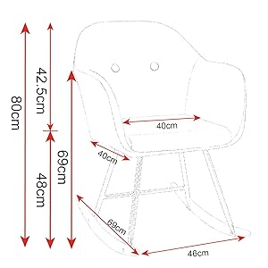 WOLTU Linen Look Rocking Chairs W/ Solid Wood Curved Legs Padded Seat Two Colours Light Grey 15 rocking relax chair