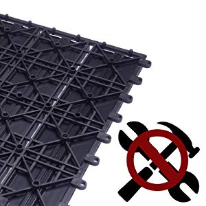 WOLTU 11x WPC Decking Tiles Garden Patio Balcony Interlocking Composite Decking Floor Brown 17 easy installation