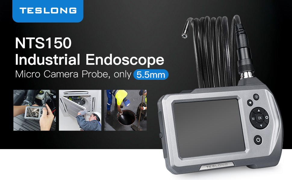 Teslong Upgraded Video Borescope Handheld Industrial Endoscope 720P HD