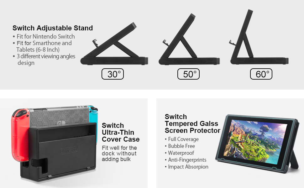 Keten 13 in 1 Accessory Starter Kit for NS Switch include Portable