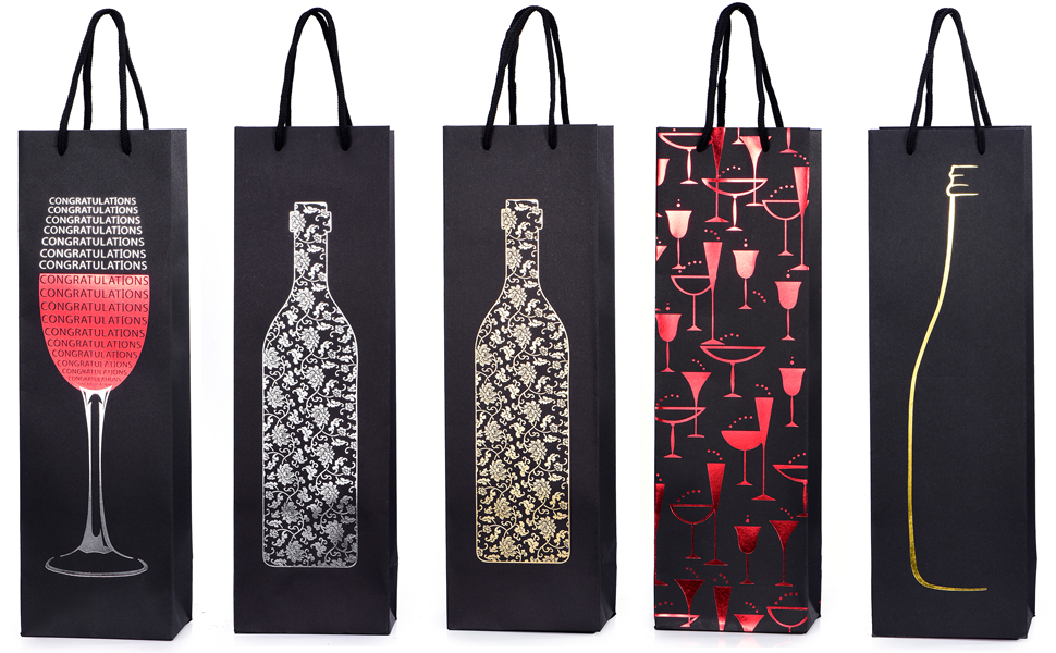 10 Gift Bags Bottle Bags for Wine Prosecco and Champagne 15.75 x 4.72 x