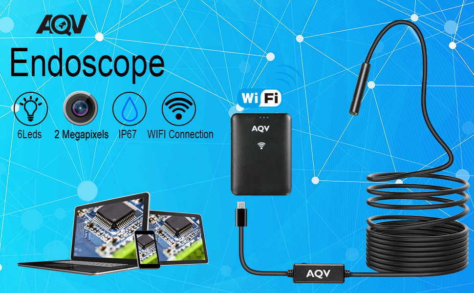 WiFi Borescope, AQV Waterproof Endoscope 720P HD IP67 Amazon.co.uk