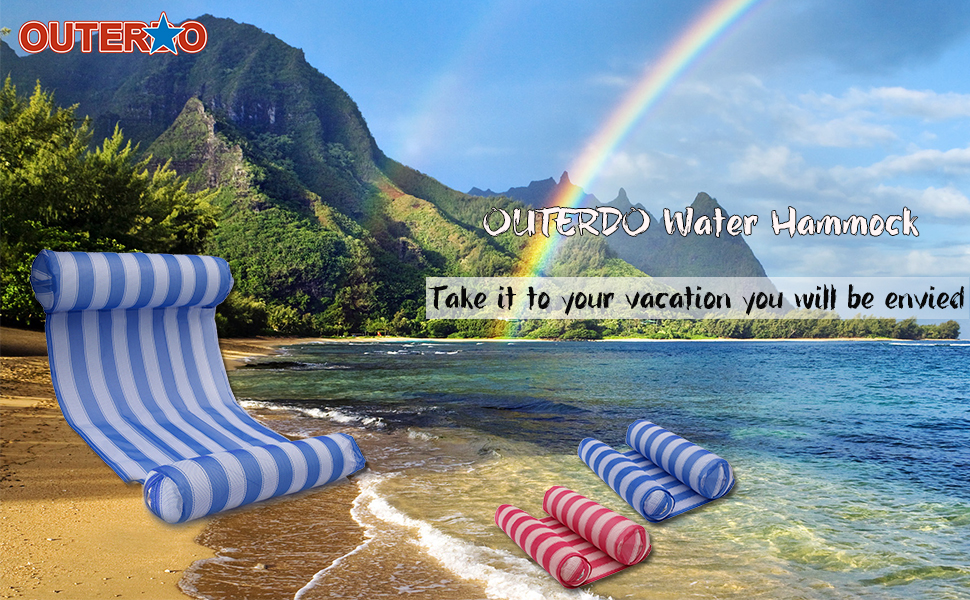 OUTERDO Water Hammock with Air Pump Pool Lounger Float Hammock