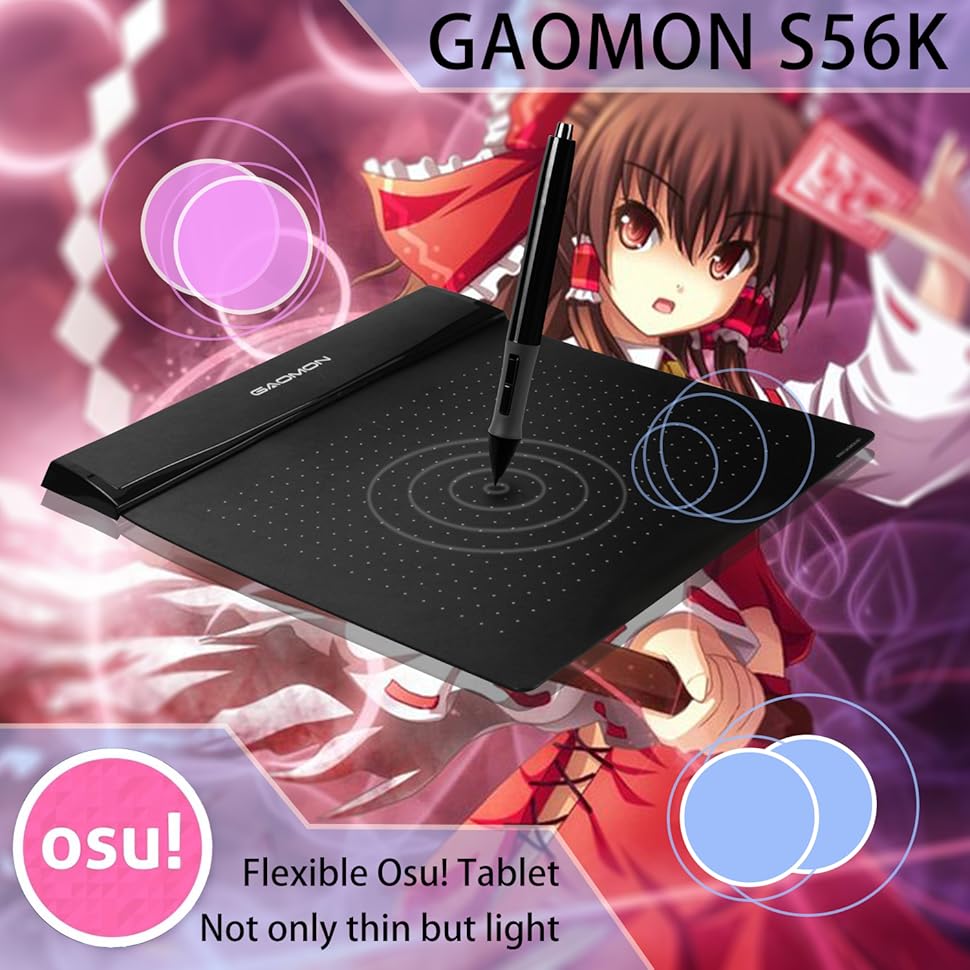 GAOMON 6 x 5 Inches Soft Drawing Graphics Tablet Sign Board OSU Pad
