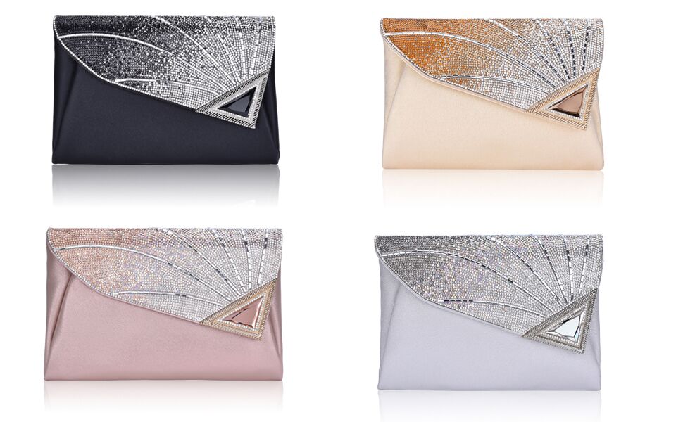 Designer Evening Clutch Bag For Women Elegant Leather Rhinestone