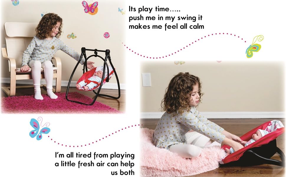 Litti Pritti Baby Doll Accessories, 4Piece Baby Doll Furniture Set for