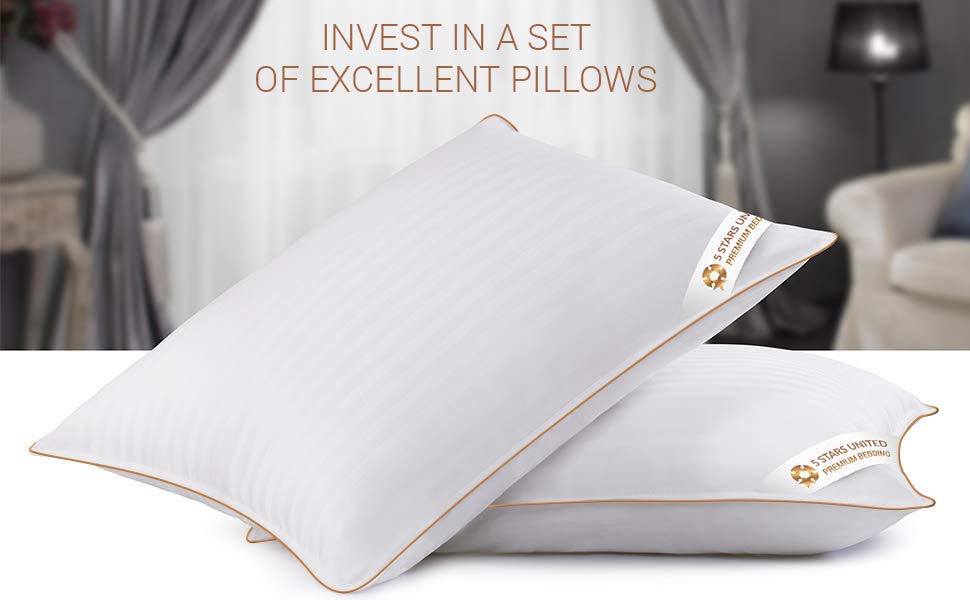 5 STARS UNITED Standard Pillows 2Pack 50x65 cm Standard Size Hotel