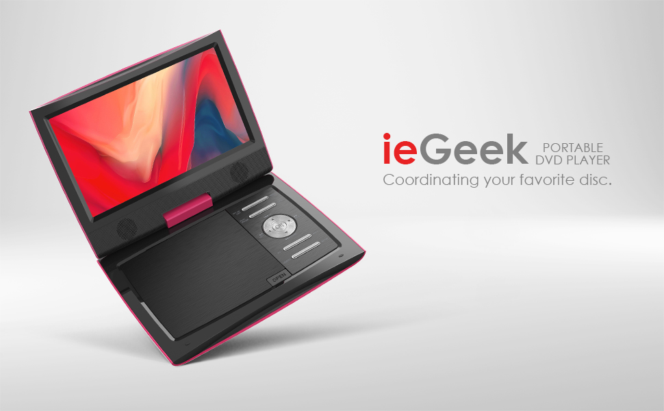 ieGeek 11" Portable DVD Player with Higher Brightness Screen, Dual