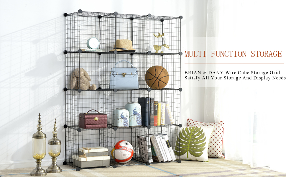 BRIAN & DANY 12Cube Wire Storage Cubes, Larger Cubes (35cm vs. 30cm