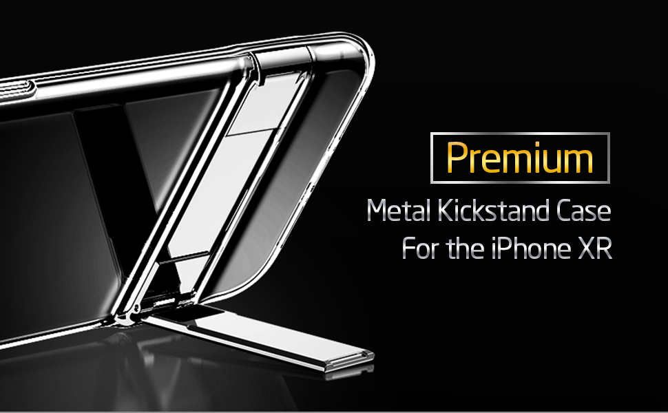 ESR Metal Kickstand Case for iPhone XR, [Vertical & Horizontal Stand