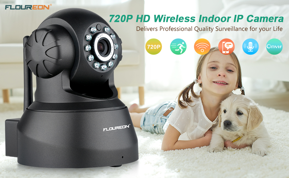 FLOUREON IP Camera Dome Camera Wireless Home Security Surveillance