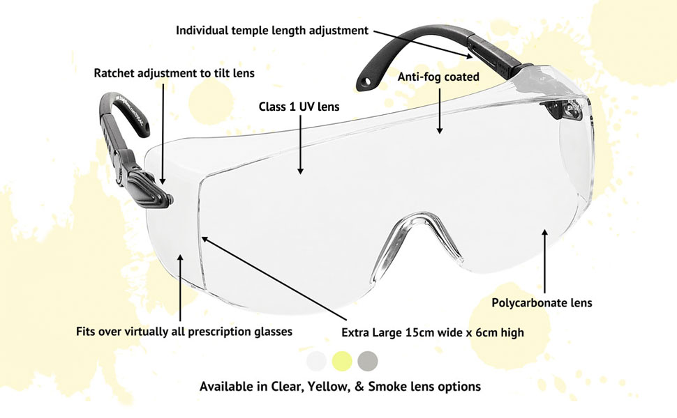 voltX 'OVERSPECS' Large Size, Industrial Safety Over Glasses CE