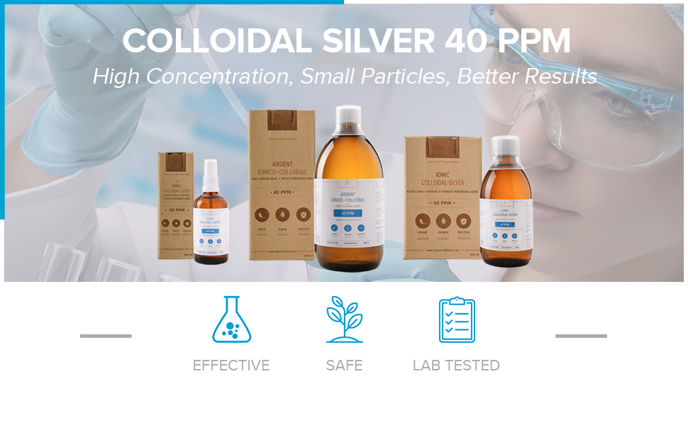 Premium Colloidal Silver 40 PPM 1000mL 100 Natural Superior