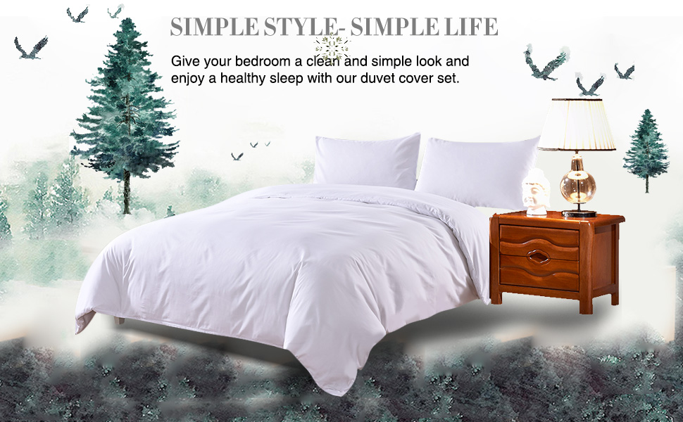 RUIKASI NonIron Duvet Covers King Size 3 PCS Zip Fastening Bedding Set