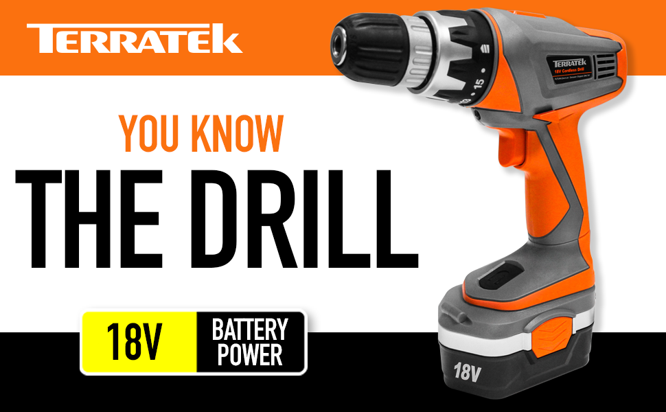Terratek 18V Cordless Drill Driver, Sensational Electric Screwdriver
