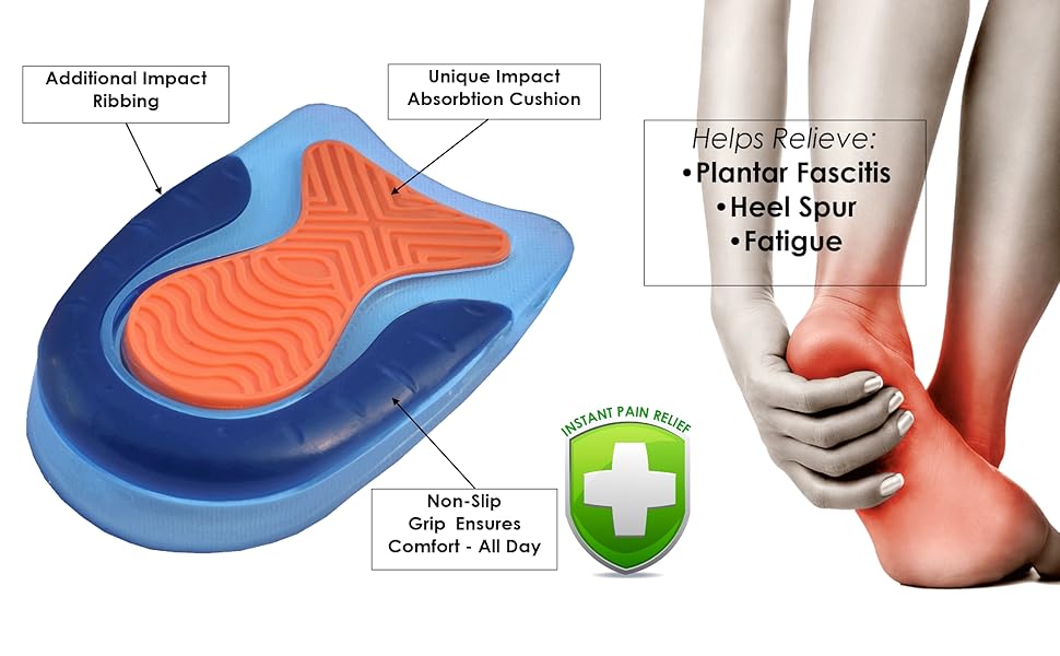 Medipaq® 2X Pairs Premium Gel Heel Cups Supreme Comfort and Superior
