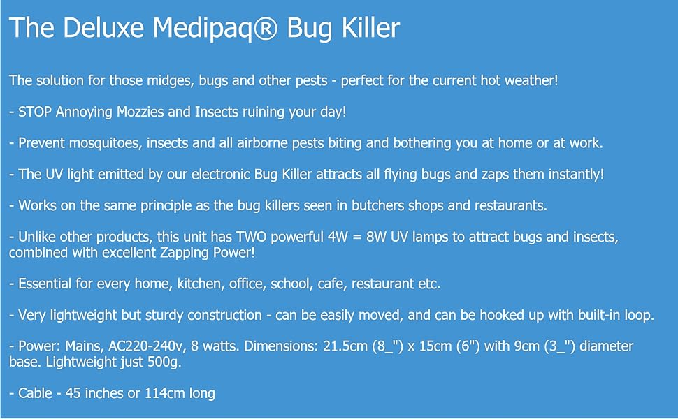 Electronic Insect Killer Powerful Zapping Cage 2x UV Bulbs Catch