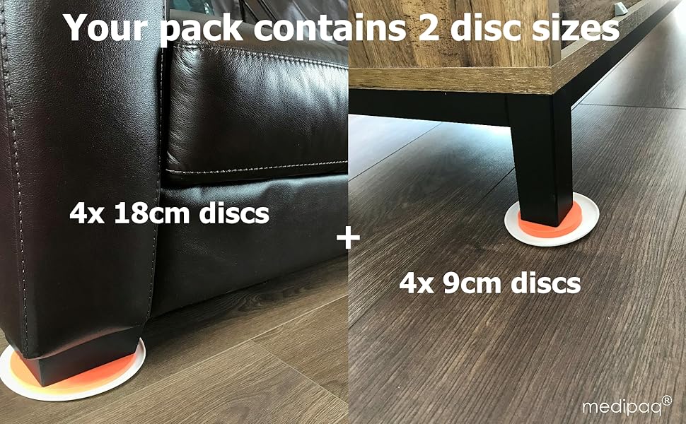 GreatIdeas™ The SUPER FURNITURE SLIDERS (Genuine Original Orange Discs