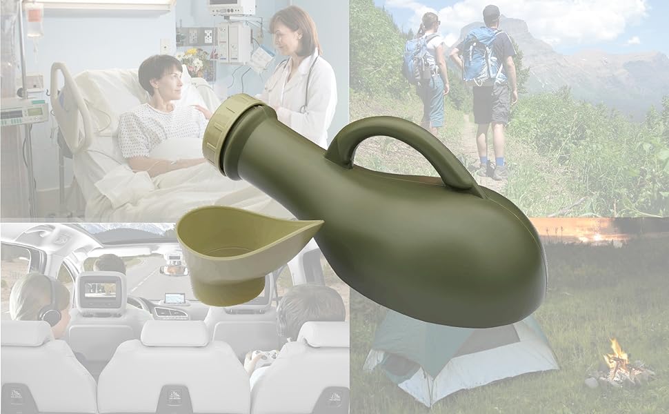 Medipaq® Unisex Portable Urinal (2X Urinals Army Green) New 2019