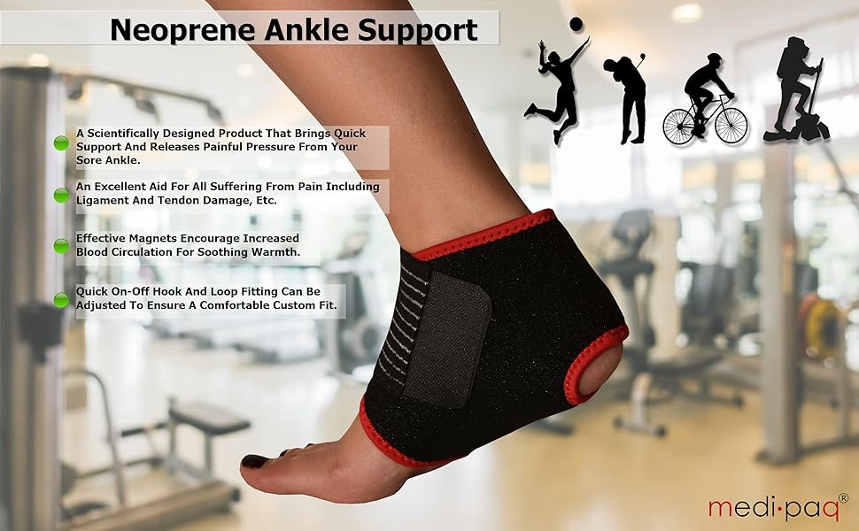 Medipaq® Neoprene Magnetic Ankle Support - Warmth & Compression Where ...