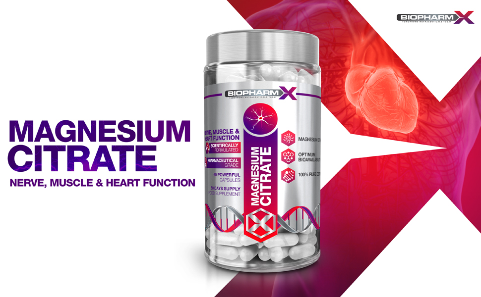 Maximum Strength 500mg Magnesium Citrate Supplement (60 Capsules / 1