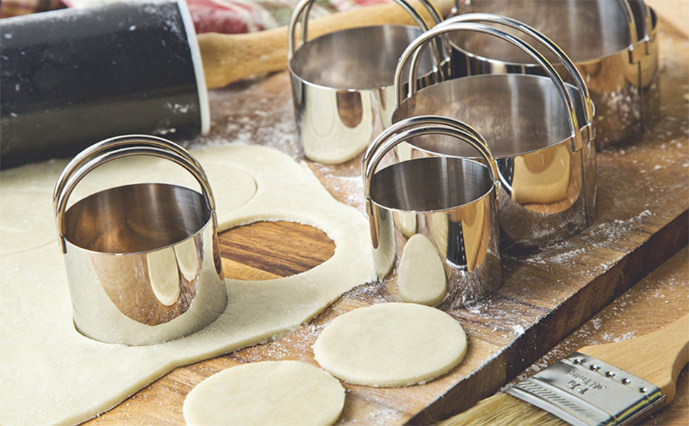 HULISEN Biscuit Cutters Set (5 Pieces/Set), Stainless Steel Cookie