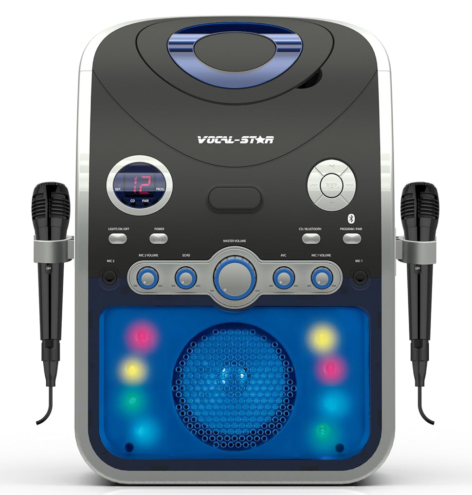 VocalStar PartyBox CDG CD Bluetooth Karaoke Machine With Led Light