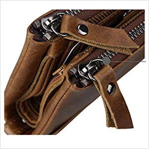 Men RFID Blocking Wallet Small Vintage Crazy Horse Leather Short Purse Bifold