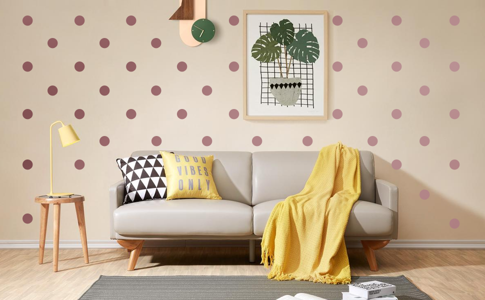 Metallic Rose Gold Polka Wall Decal Dots (2.0inch x 200 Decals)Easy to
