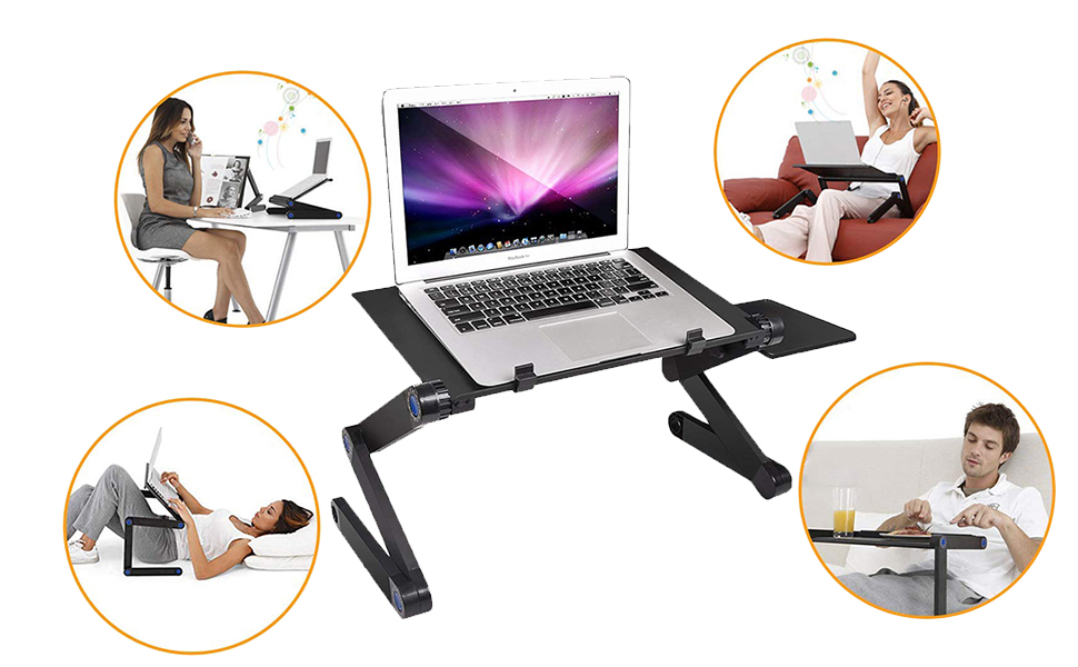 LONGKO Laptop Table Desk,Laptop Chair Stand Adjustable Ergonomic Laptop