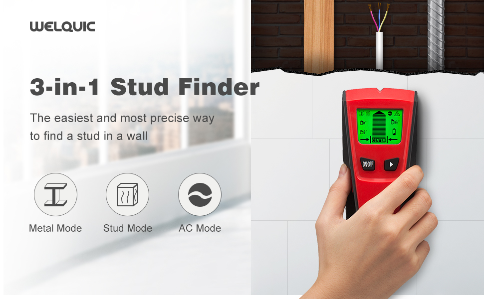 WELQUIC Stud Finder Electric CenterFinding Stud Detector with 3in1