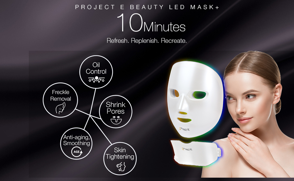 Project E Beauty Photon Skin Rejuvenation Face & Neck Mask Wireless LED Photon Therapy 7