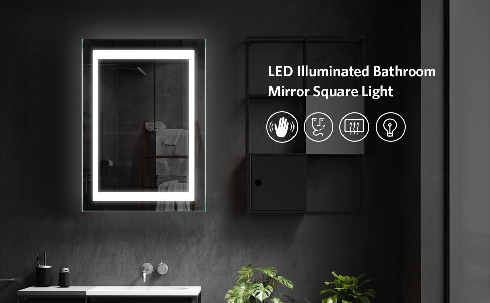 Quavikey® LED Illuminated Bathroom Fogless Mirror Wall Mounted