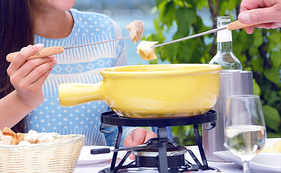 Orblue Set of 8 Fondue Forks Color Coded StainlessSteel Skewers with