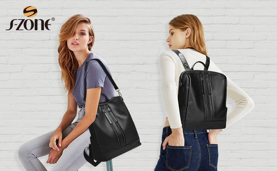 s zone women's leather backpack