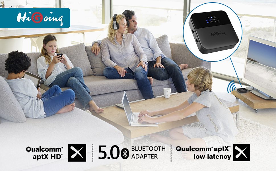 HiGoing Bluetooth 5.0 Transmitter Receiver with Indicator Display